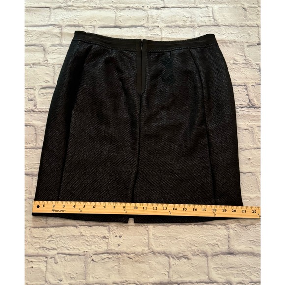Ann Taylor black metallic twill pencil skirt fine Italian fabric size 14 - Picture 13 of 13